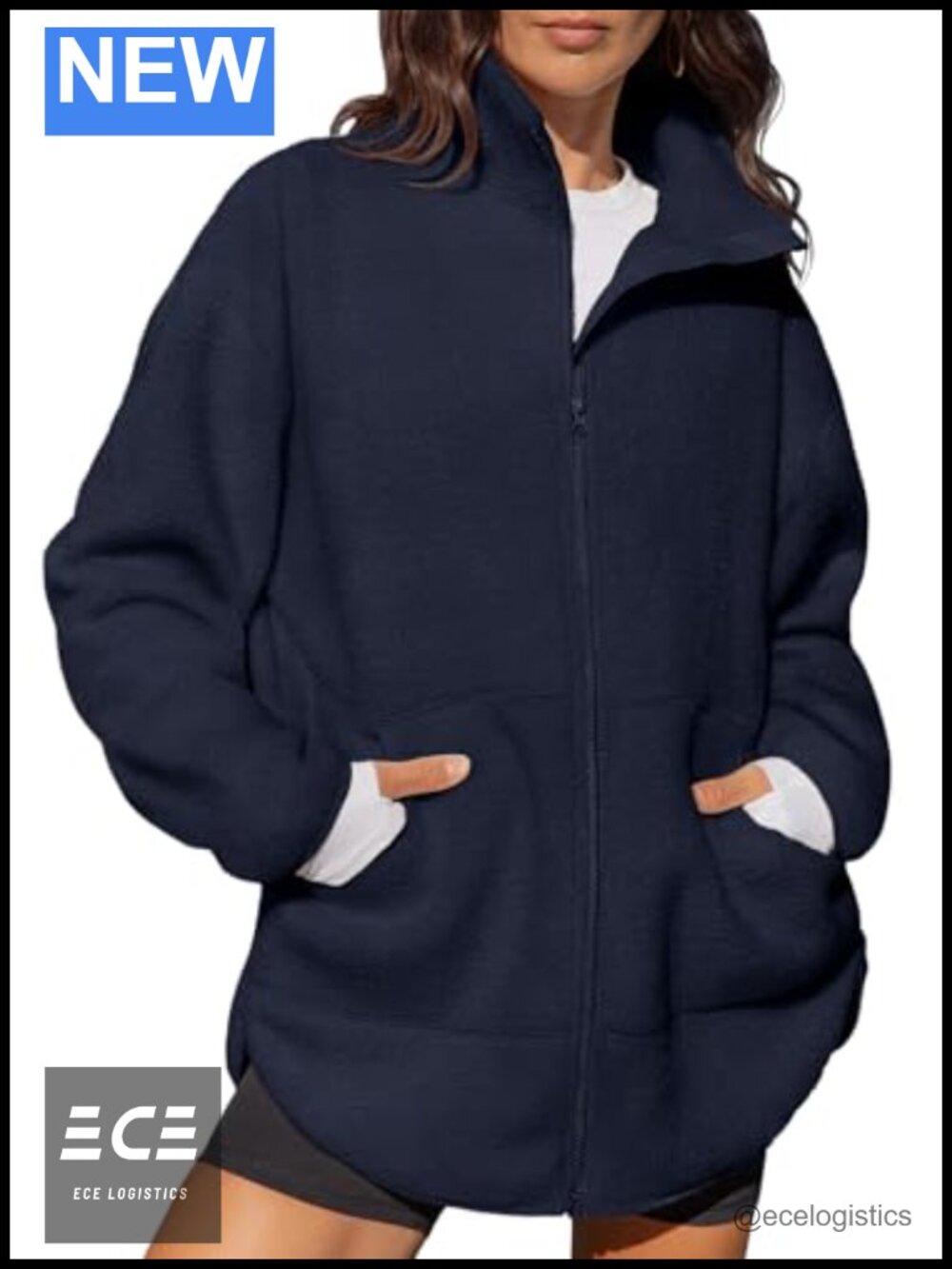 LASLULU Women's Full Zip Fleece Long Jacket Sherpa Sweatshirt Winter Coat